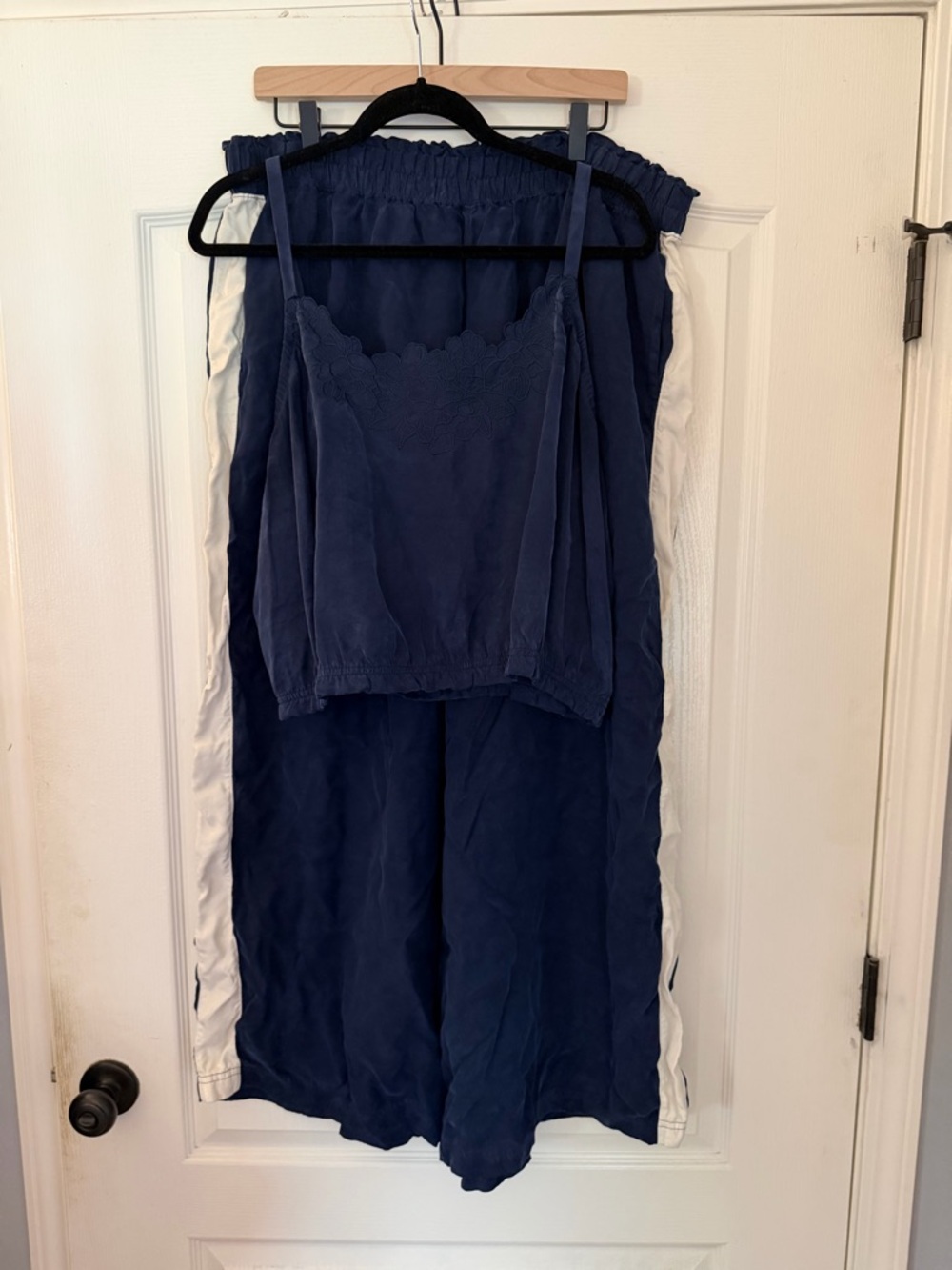 aerie Navy Blue Tank Top and Wide-Leg Pants Set